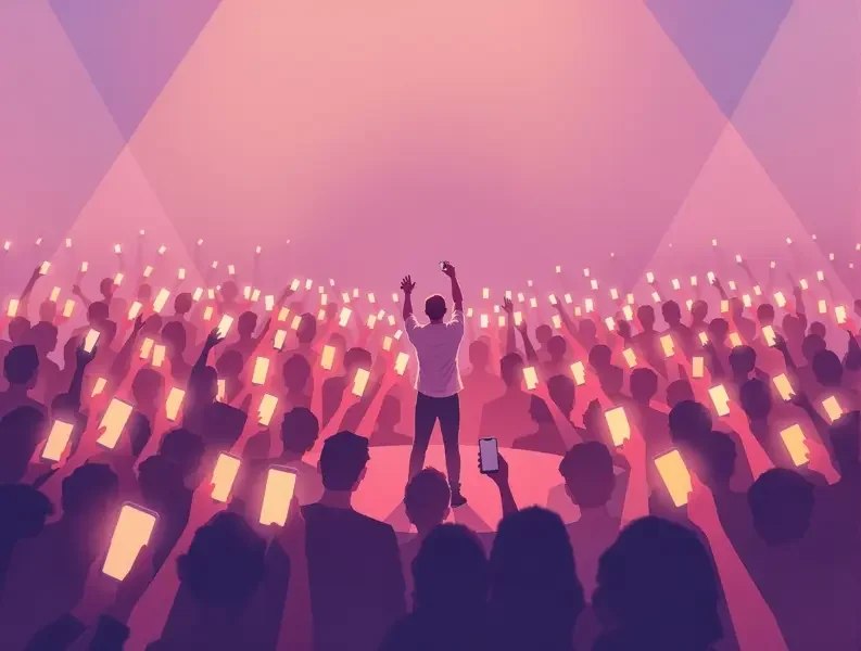 线上音乐会直播现场，万人隔空合唱刷屏